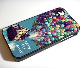 Balloons, Fly High, Flying House, Up - iPhone 4 Case, iPhone 4s Case and iPhone 5 case Hard Plastic Case